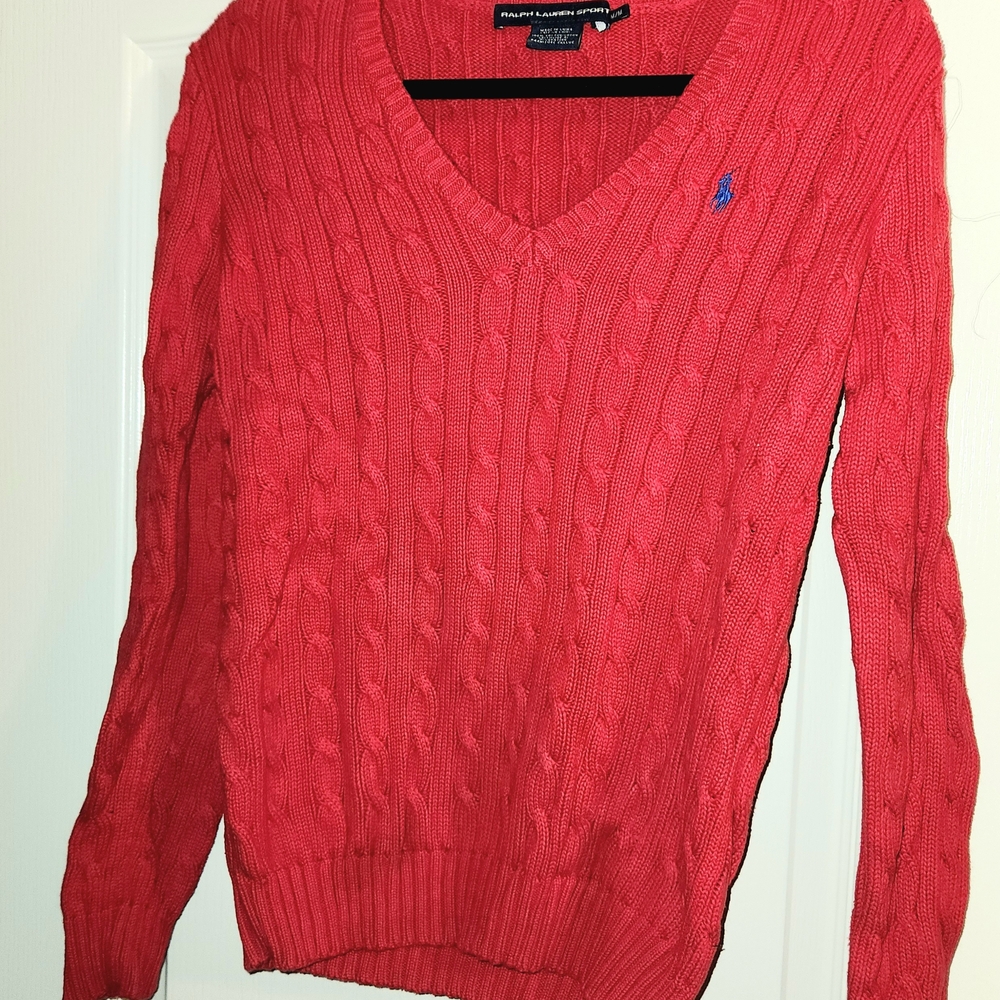 Ralph Lauren Vibrant Red V-Neck Sweater